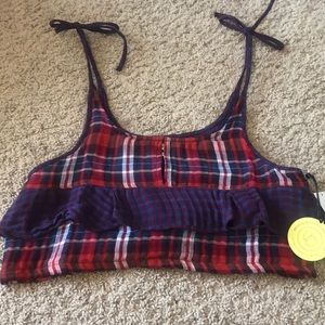 UO plaid tie crop top